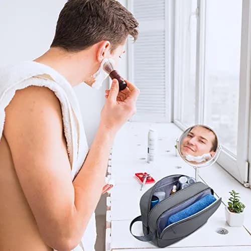 BAGSMART Travel Toiletry Bag for Men, Dopp Kit Water Resistant Shaving Bag 26cm (10.2in) | Organizes Toiletries & Accessories thumbnail 6