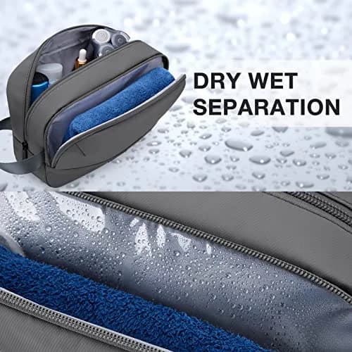 BAGSMART Travel Toiletry Bag for Men, Dopp Kit Water Resistant Shaving Bag 26cm (10.2in) | Organizes Toiletries & Accessories thumbnail 2
