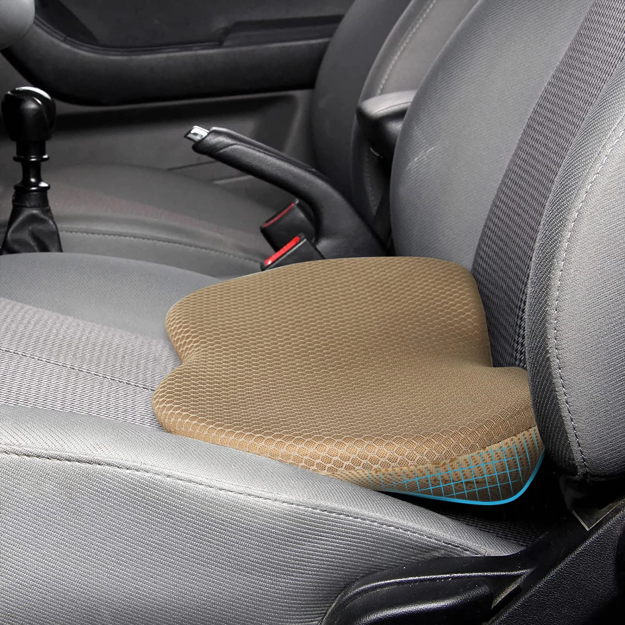 Livtribe Ergonomic Car Seat Cushion with Lumbar Support & 3.5-inch Rise | 44cm (17.3")L x 27cm (10.5")W x 9cm (3.5")H