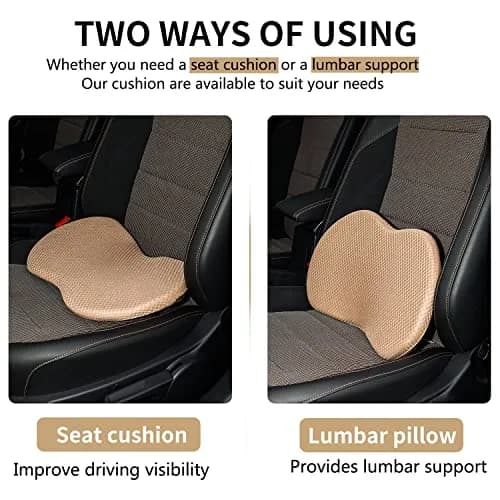 Livtribe Ergonomic Car Seat Cushion with Lumbar Support & 3.5-inch Rise | 44cm (17.3")L x 27cm (10.5")W x 9cm (3.5")H thumbnail 2