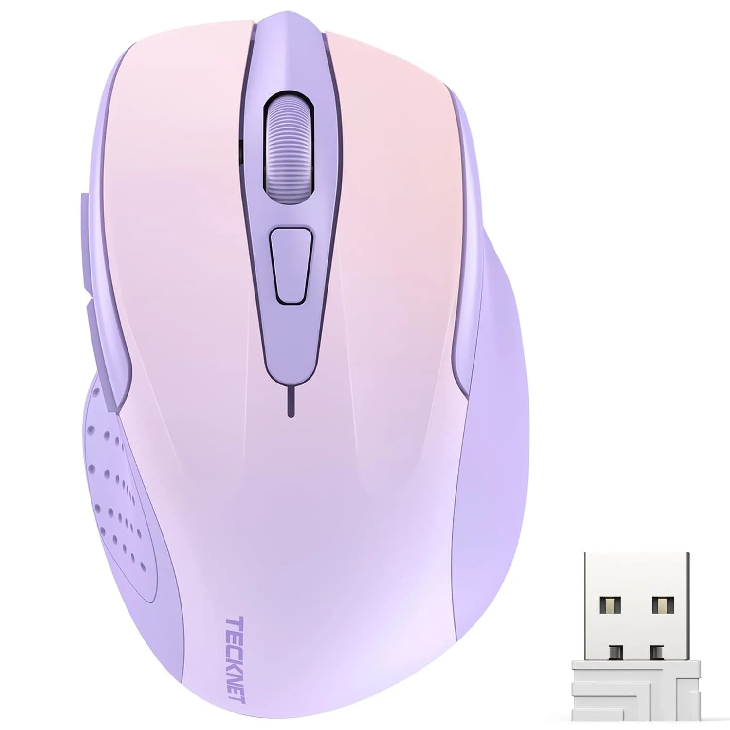 TECKNET Wireless Mouse M003, Gradient Lavender, 2.4G Ergonomic Computer Mouse with 2600 DPI | Right-Handed Use - main product image