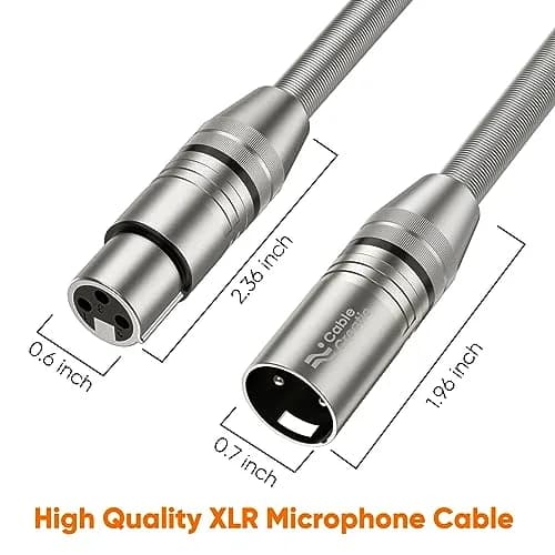 CableCreation XLR Microphone Cable Nylon Braided 15ft | Heavy Duty Balanced Microphone Cord thumbnail 4