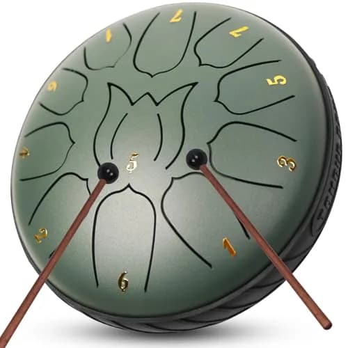 JYTMUS 6-Inch 11-Note Steel Tongue Rain Drum | Ethereal Sound for Meditation & Yoga thumbnail 1