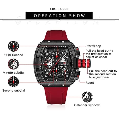 MF MINI FOCUS Men's Chronograph Watch 48mm (1.89in) | Multi-function Quartz with Luminous Hands thumbnail 5