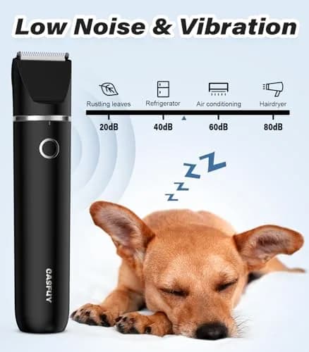Casfuy Cordless Dog Paw Trimmer - Low Noise Small Dog Clippers with Double Blades USB Rechargeable for Dogs Cats Small Pets (1.5h runtime) thumbnail 4