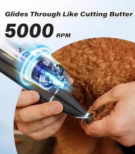 Casfuy Cordless Dog Paw Trimmer - Low Noise Small Dog Clippers with Double Blades USB Rechargeable for Dogs Cats Small Pets (1.5h runtime) thumbnail 3