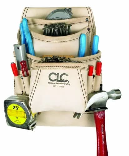 Custom Leathercraft Carpenter's Nail and Tool Bag + Work Belt | 10-Pocket Reversed Top Grain Leather thumbnail 2