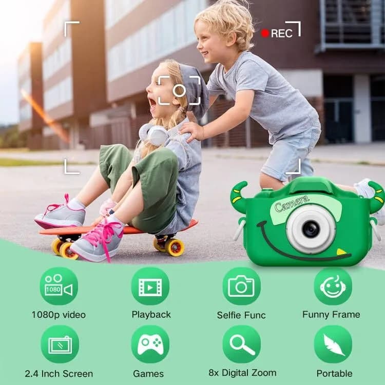 Goopow Kids Digital Camera with Cartoon Cover & 32GB SD Card | Educational Toy for Ages 3-8 - view 3