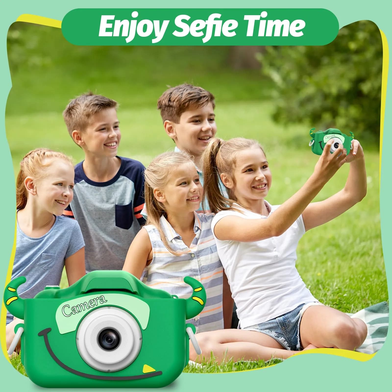 Goopow Kids Digital Camera with Cartoon Cover & 32GB SD Card | Educational Toy for Ages 3-8 - view 5