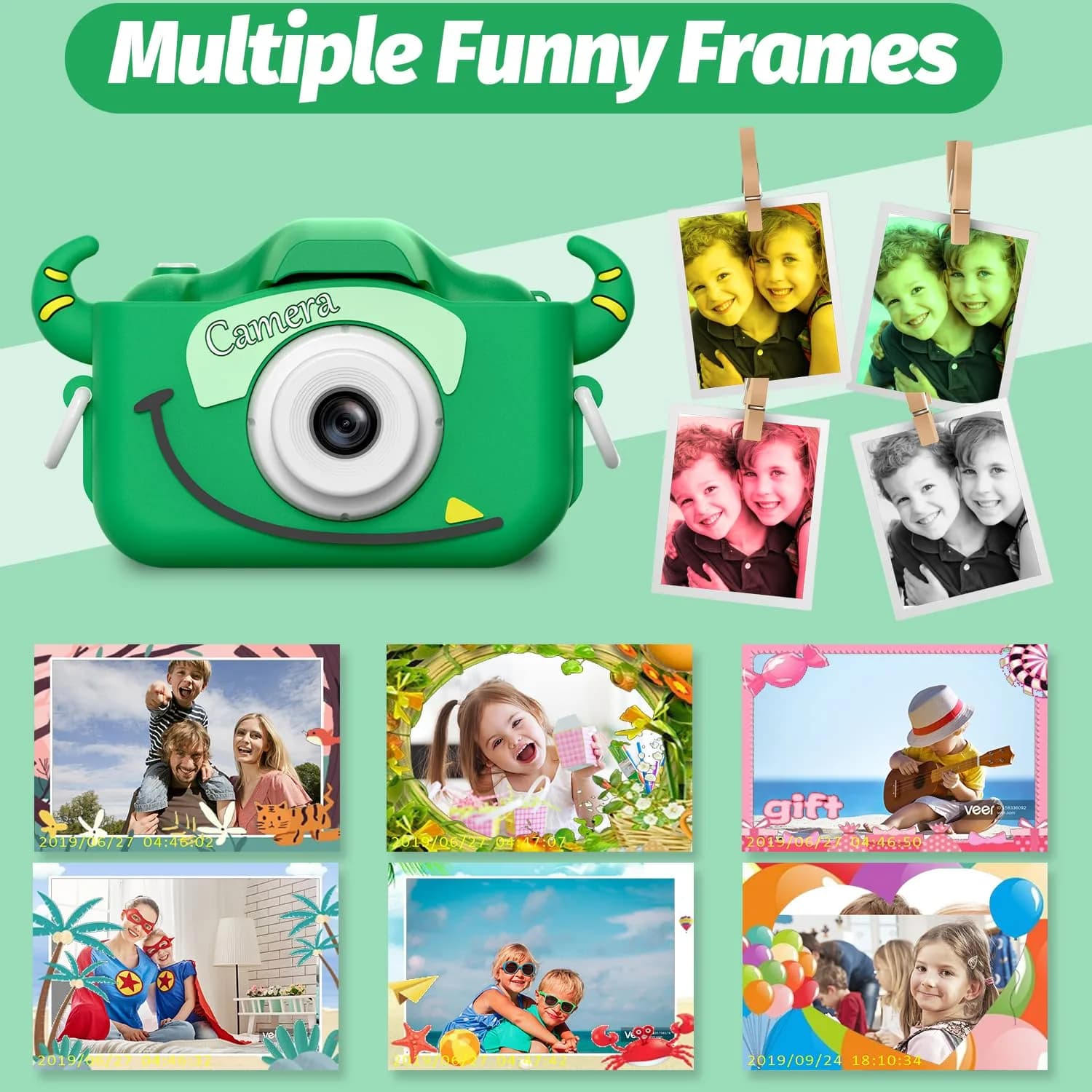 Goopow Kids Digital Camera with Cartoon Cover & 32GB SD Card | Educational Toy for Ages 3-8 - view 6