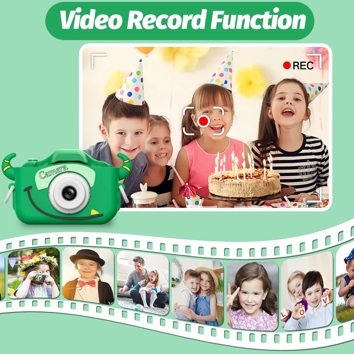 Goopow Kids Digital Camera with Cartoon Cover & 32GB SD Card | Educational Toy for Ages 3-8 - view 7