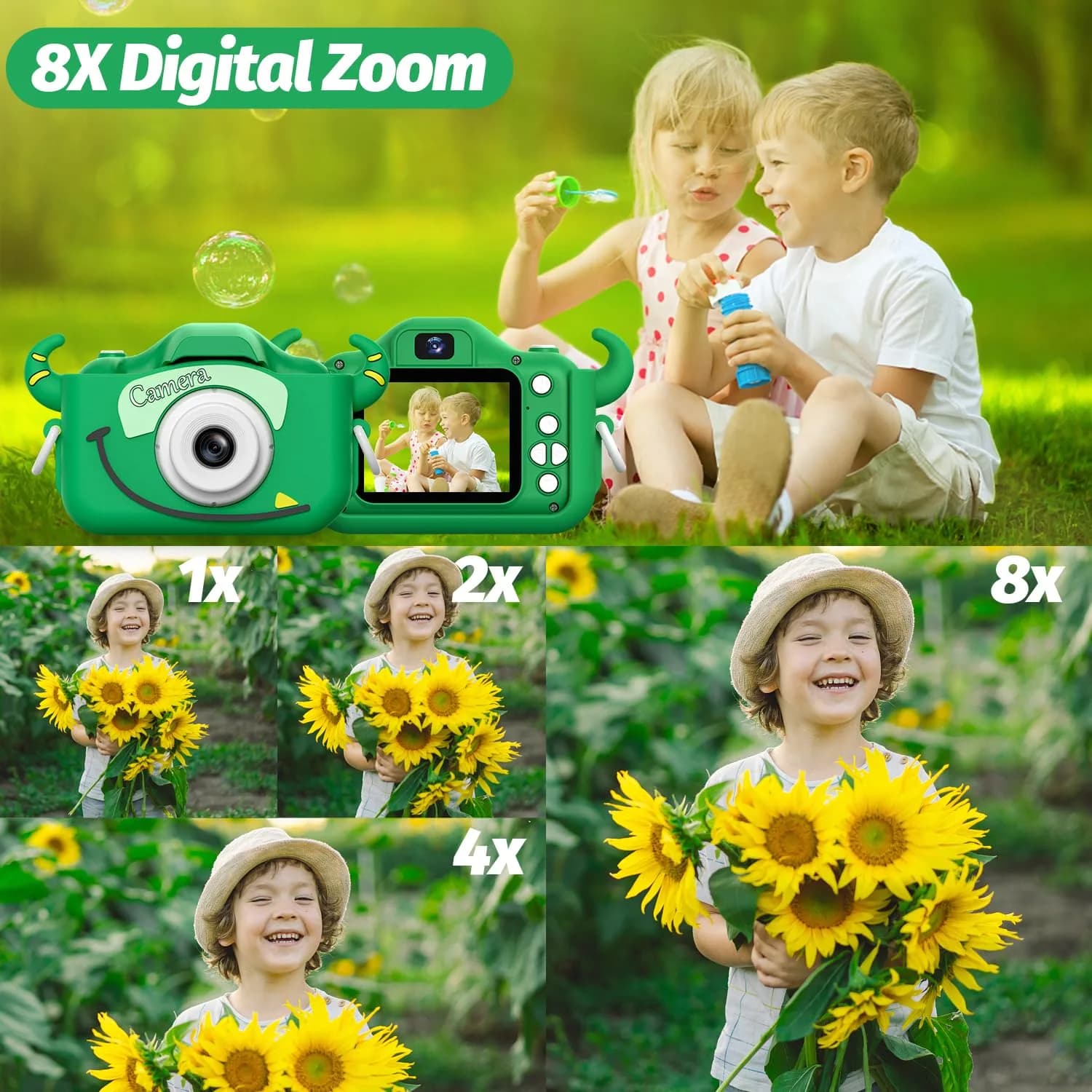 Goopow Kids Digital Camera with Cartoon Cover & 32GB SD Card | Educational Toy for Ages 3-8 - view 8