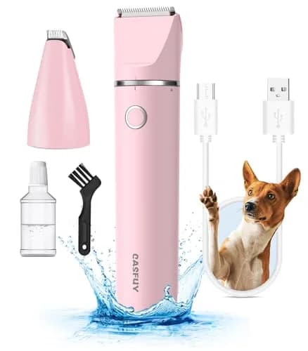 Casfuy Cordless Dog Paw Trimmer - Low Noise Small Dog Clippers with Double Blades USB Rechargeable for Pets (≤120 chars) thumbnail 1