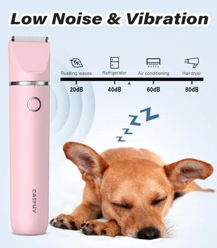 Casfuy Cordless Dog Paw Trimmer - Low Noise Small Dog Clippers with Double Blades USB Rechargeable for Pets (≤120 chars) thumbnail 4