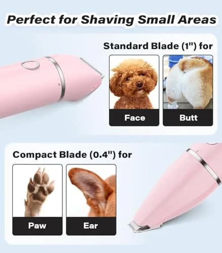 Casfuy Cordless Dog Paw Trimmer - Low Noise Small Dog Clippers with Double Blades USB Rechargeable for Pets (≤120 chars) thumbnail 6