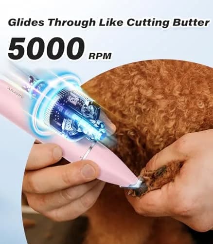 Casfuy Cordless Dog Paw Trimmer - Low Noise Small Dog Clippers with Double Blades USB Rechargeable for Pets (≤120 chars) thumbnail 3