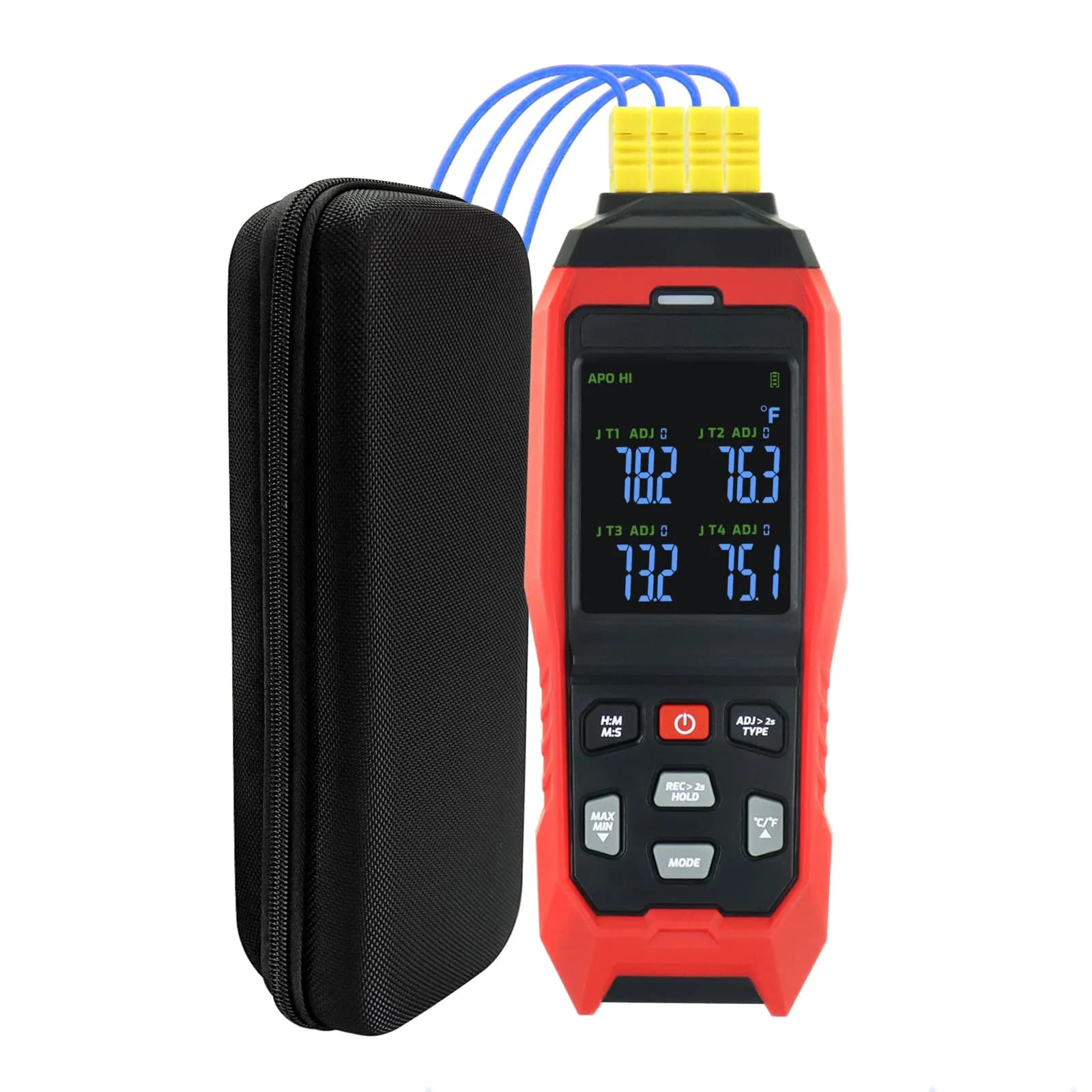 DANOPLUS 4-Channel Thermocouple Thermometer Data Logger -200~1372°C (2501°F) | Programmable Recording & Alarms - main product image