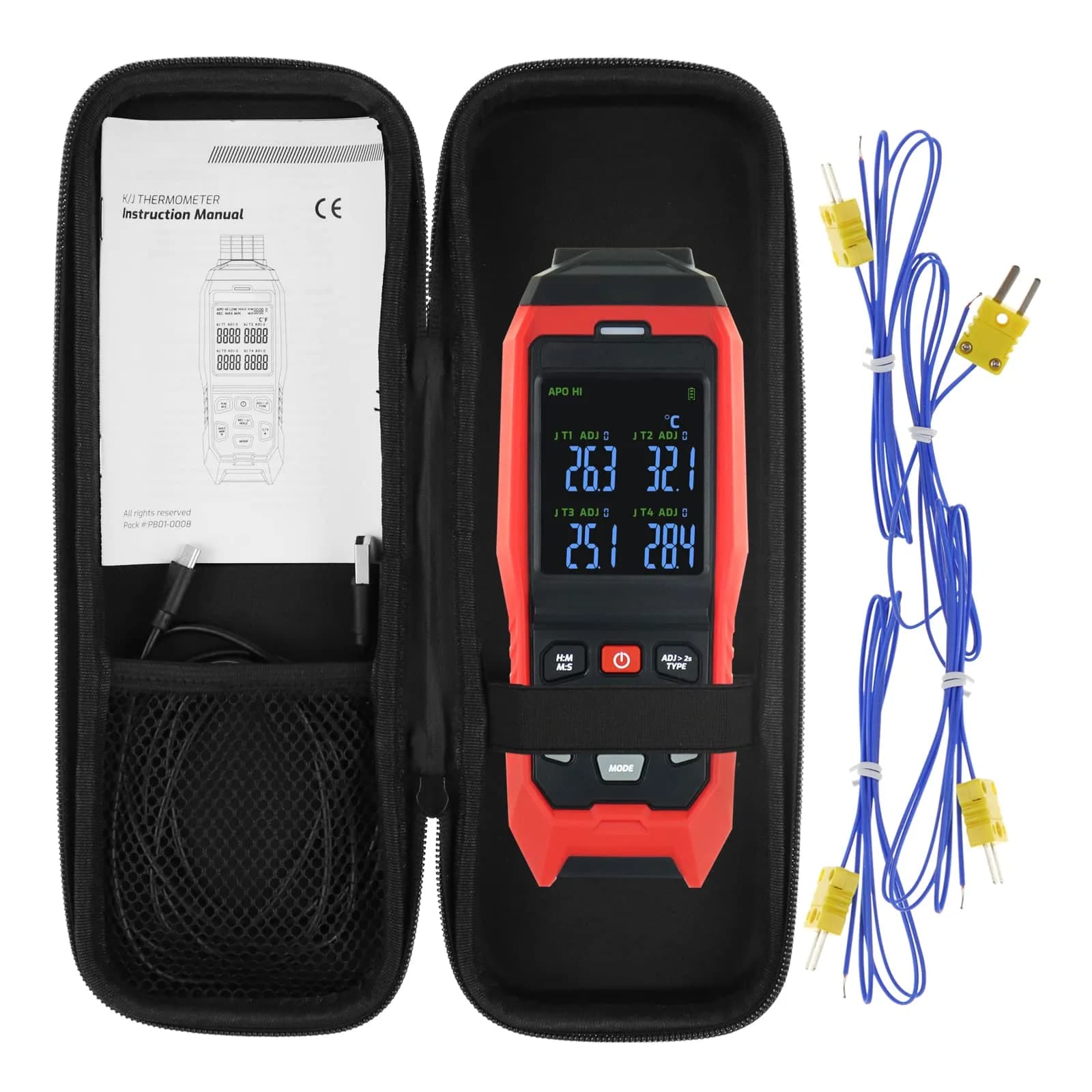 DANOPLUS 4-Channel Thermocouple Thermometer Data Logger -200~1372°C (2501°F) | Programmable Recording & Alarms - view 9
