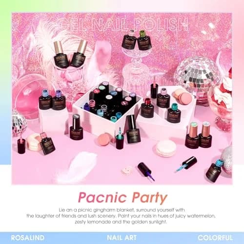 ROSALIND Gel Nail Polish Set 100PCS with 8 Base & Top Coats | 92 Colors, Long-Lasting, Safe for All Seasons thumbnail 6