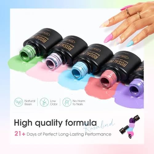 ROSALIND Gel Nail Polish Set 100PCS with 8 Base & Top Coats | 92 Colors, Long-Lasting, Safe for All Seasons thumbnail 4