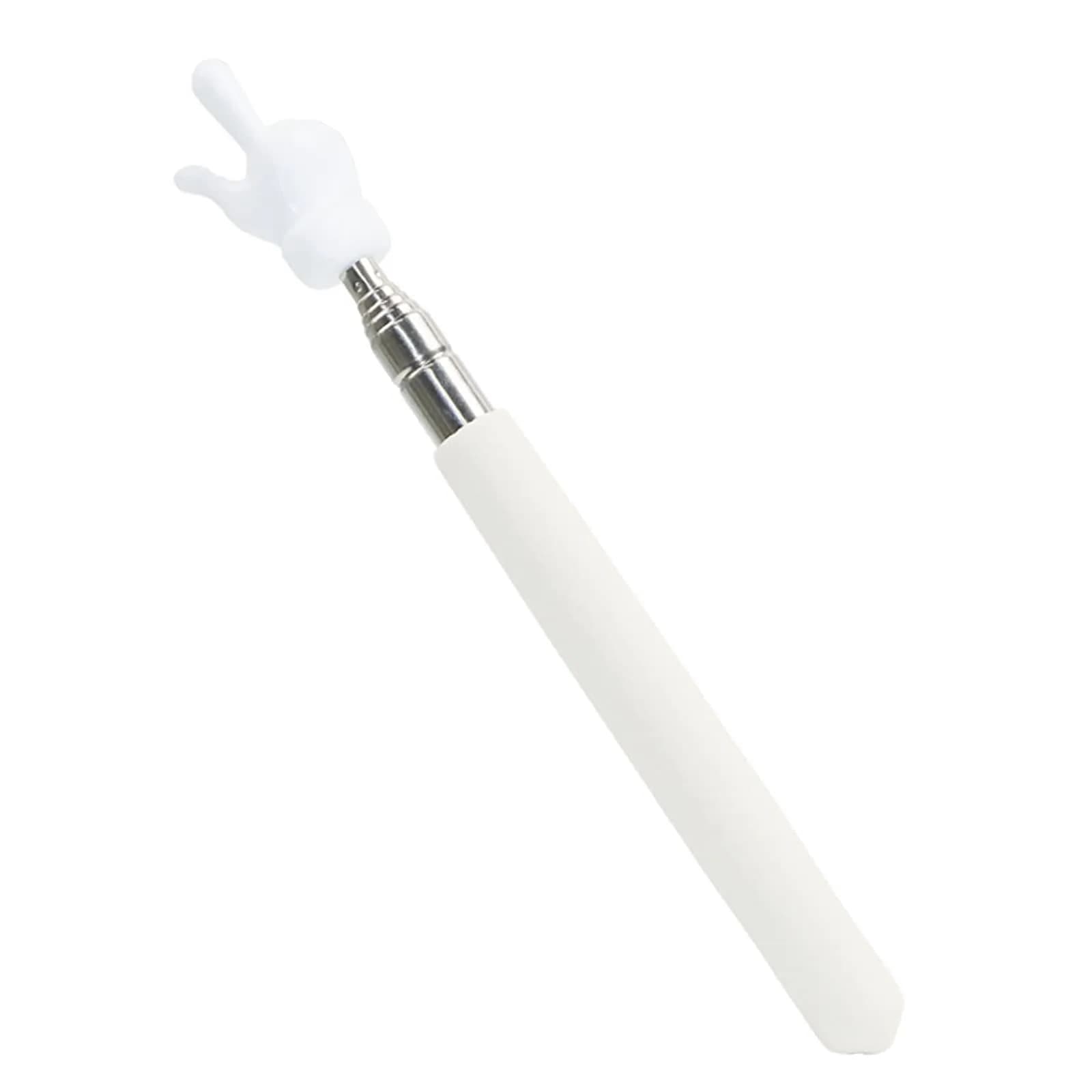 DAITET Fingers Telescopic Teachers Pointer, 21.65 Inch, Stainless Steel, White | Classroom Teaching Aid for Education — Finger White
