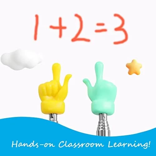 DAITET Fingers Telescopic Teachers Pointer, 21.65 Inch, Stainless Steel, White | Classroom Teaching Aid for Education thumbnail 4