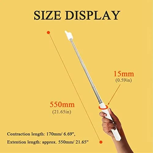 DAITET Fingers Telescopic Teachers Pointer, 21.65 Inch, Stainless Steel, White | Classroom Teaching Aid for Education thumbnail 5