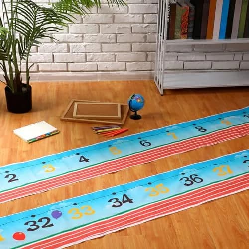 Nuanchu Number Line Mats 0-30 & 31-60 | 6.7m (21.98 ft) x 30.5cm (12 Inch) Educational Floor Mats thumbnail 5