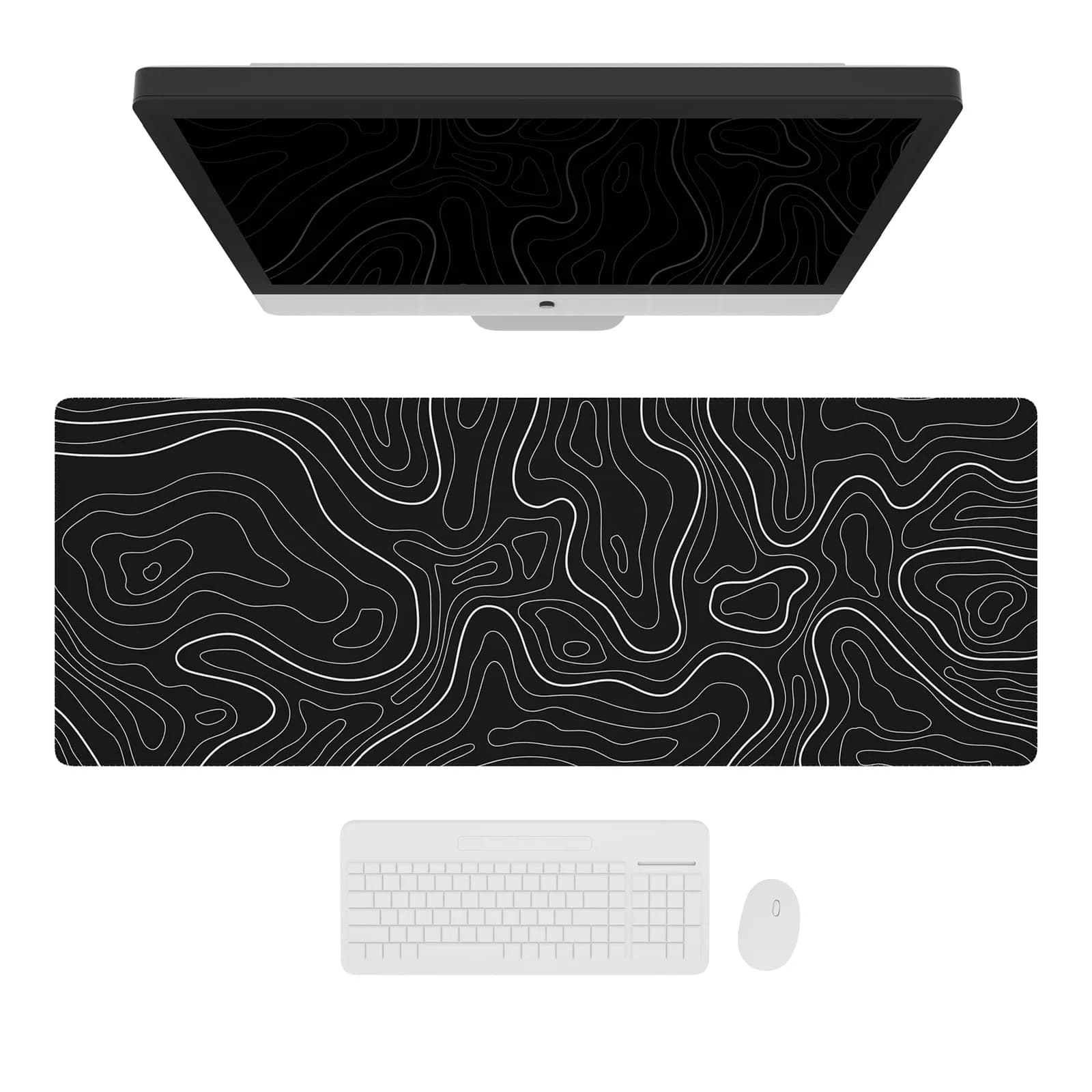 Ovenbird Black Topo Extended X-Large Gaming Mouse Pad (35.4" x 15.7") - main product image