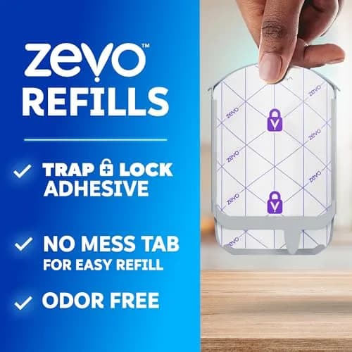 ZEVO Flying Insect Trap Refill Cartridges 4 Count | Odorless & Mess-Free Trap+Lock Technology for Fruit Flies & Gnats thumbnail 3