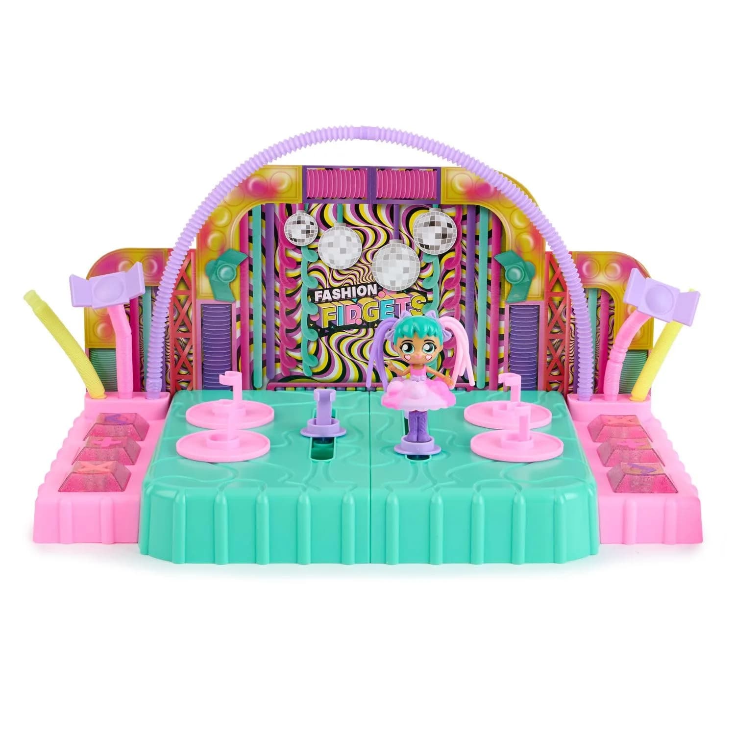 Fashion Fidgets Fashion Show Playset, 2-in-1 Runway & Trading Board, Exclusive Doll, Ages 5+ | Stress-Relief & Imaginative Play