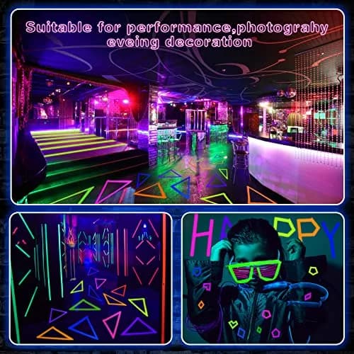 Whaline Neon Gaffer Cloth Tape 6 Colors, 15mm x 18m (0.6 inch x 60 ft) | Glows Under UV Blacklight for Parties thumbnail 6