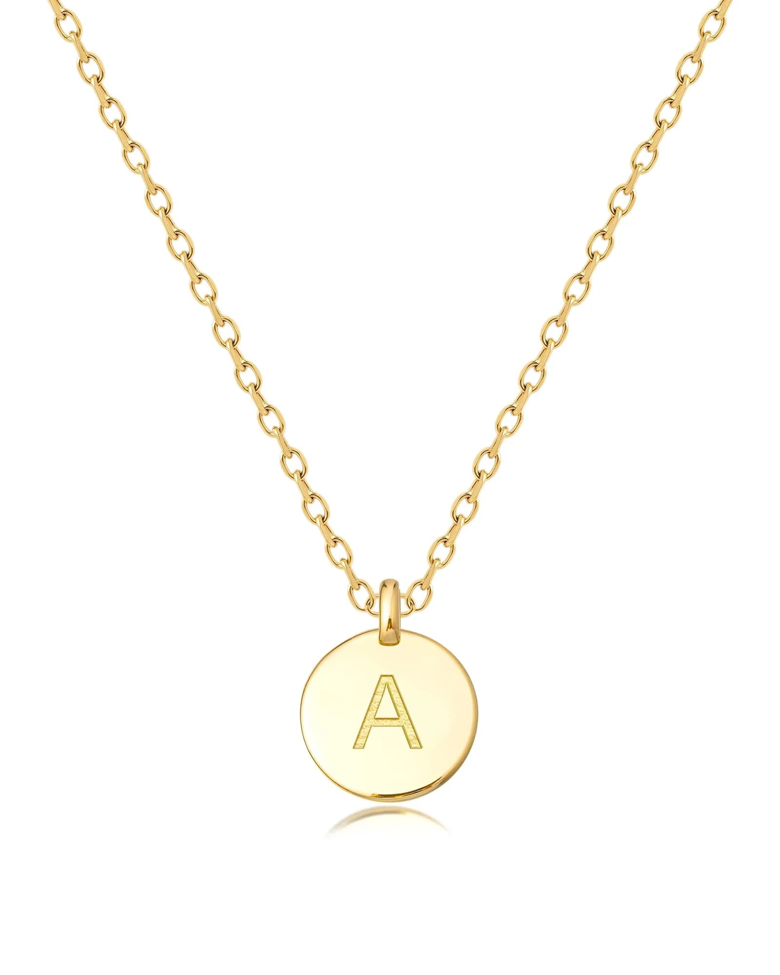 MIDDLUX Gold Letter Necklace 16 + 2" | Personalized Initial Jewelry for Women — A