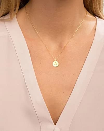 MIDDLUX Gold Letter Necklace 16 + 2" | Personalized Initial Jewelry for Women thumbnail 6