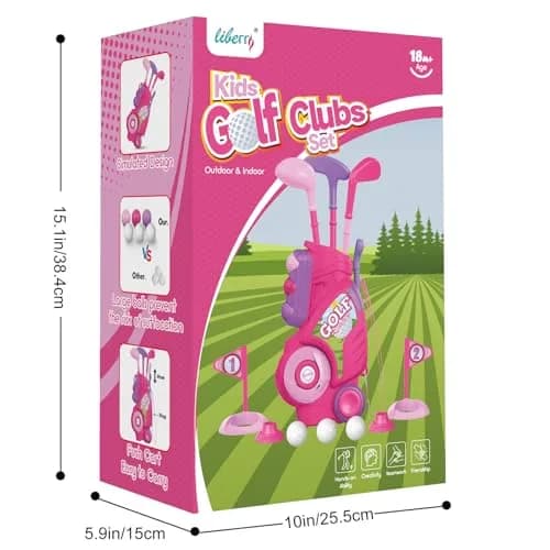 Liberry Toddler Golf Clubs Set Toy Pink | Educational Sports Toy for Kids Aged 1-4 thumbnail 5
