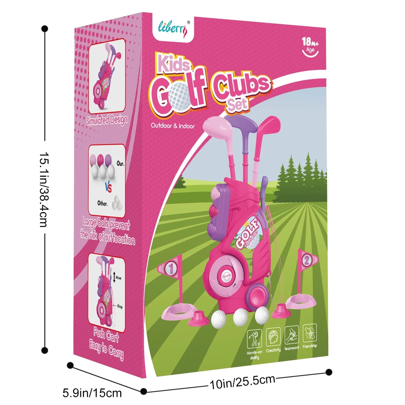 Liberry Toddler Golf Set with Cart, 3 Clubs & 6 Balls | Safe & Durable for Kids 2-5 - view 5