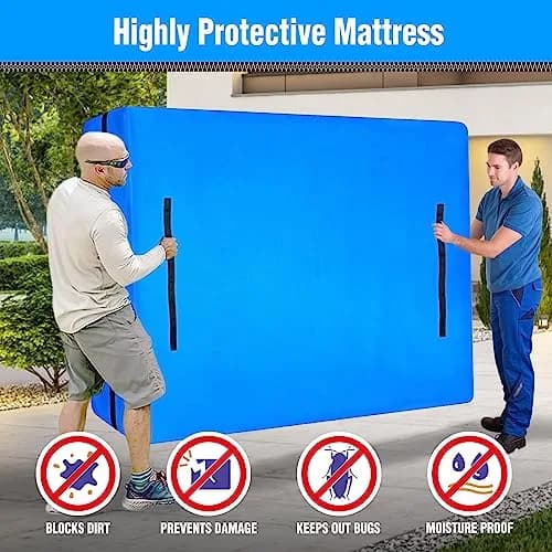MorTime Twin Mattress Moving Bag with 8 Handles & Zipper | Heavy Duty Waterproof Storage Cover thumbnail 7