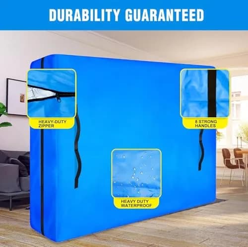 MorTime Twin Mattress Moving Bag with 8 Handles & Zipper | Heavy Duty Waterproof Storage Cover thumbnail 3