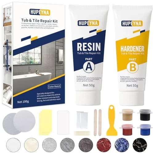 Hupeyna Tub, Tile & Shower Repair Kit (Color Match) | Porcelain & Fiberglass Restoration (100-120c) thumbnail 1