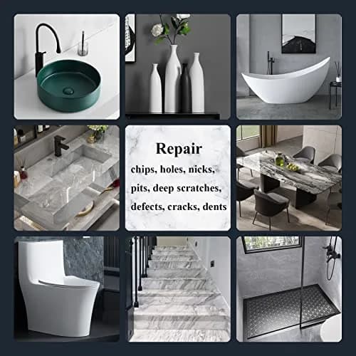 Hupeyna Tub, Tile & Shower Repair Kit (Color Match) | Porcelain & Fiberglass Restoration (100-120c) thumbnail 5