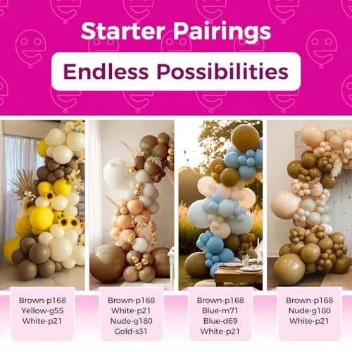 Bezente Brown Latex Party Balloons 100 Pack 12 inch | Assorted Colors Value Pack thumbnail 4