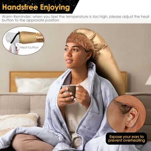 TEPENAR Hair Dryer Bonnet Attachment Extra Large Hood Adjustable for Natural Curly Hair | Fast Drying thumbnail 5
