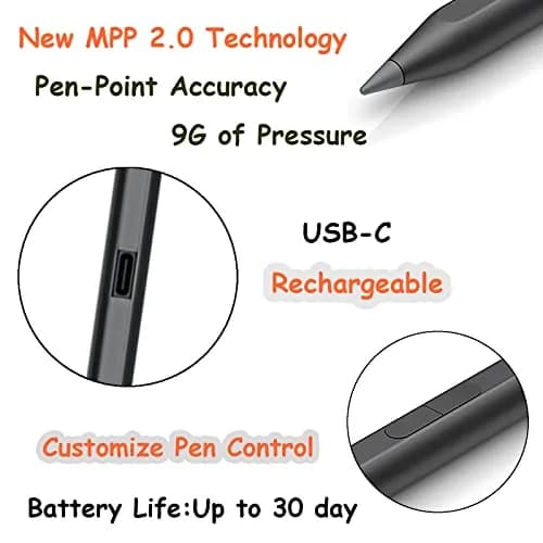 CaoXiong MPP 2.0 Tilt Pen Compatible with HP Rechargeable, Black | Precise, Seamless Touchscreen Writing (70-120c) thumbnail 4