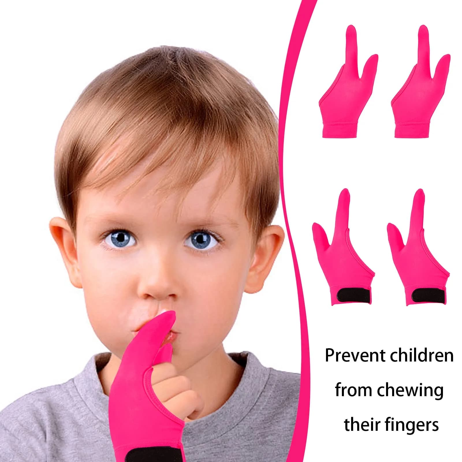 Yxmeiguo Anti Thumb Sucking Guard Gloves for Kids Ages 5-12 | Breathable Polyester Fabric - view 3