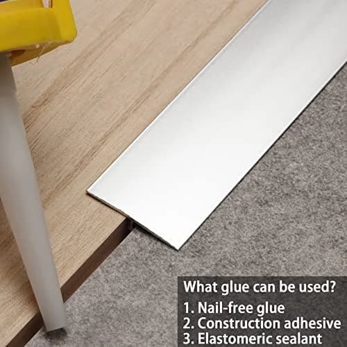 Trimold Aluminum T Molding Floor Transition Strip 2.9Ft Matte Silver | Seamless Floor Gap Bridging thumbnail 4
