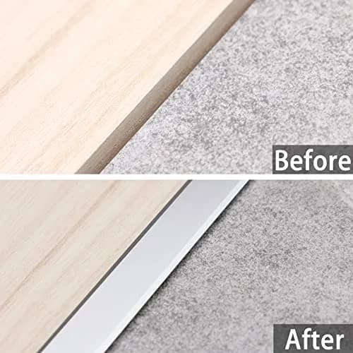 Trimold Aluminum T Molding Floor Transition Strip 2.9Ft Matte Silver | Seamless Floor Gap Bridging thumbnail 3