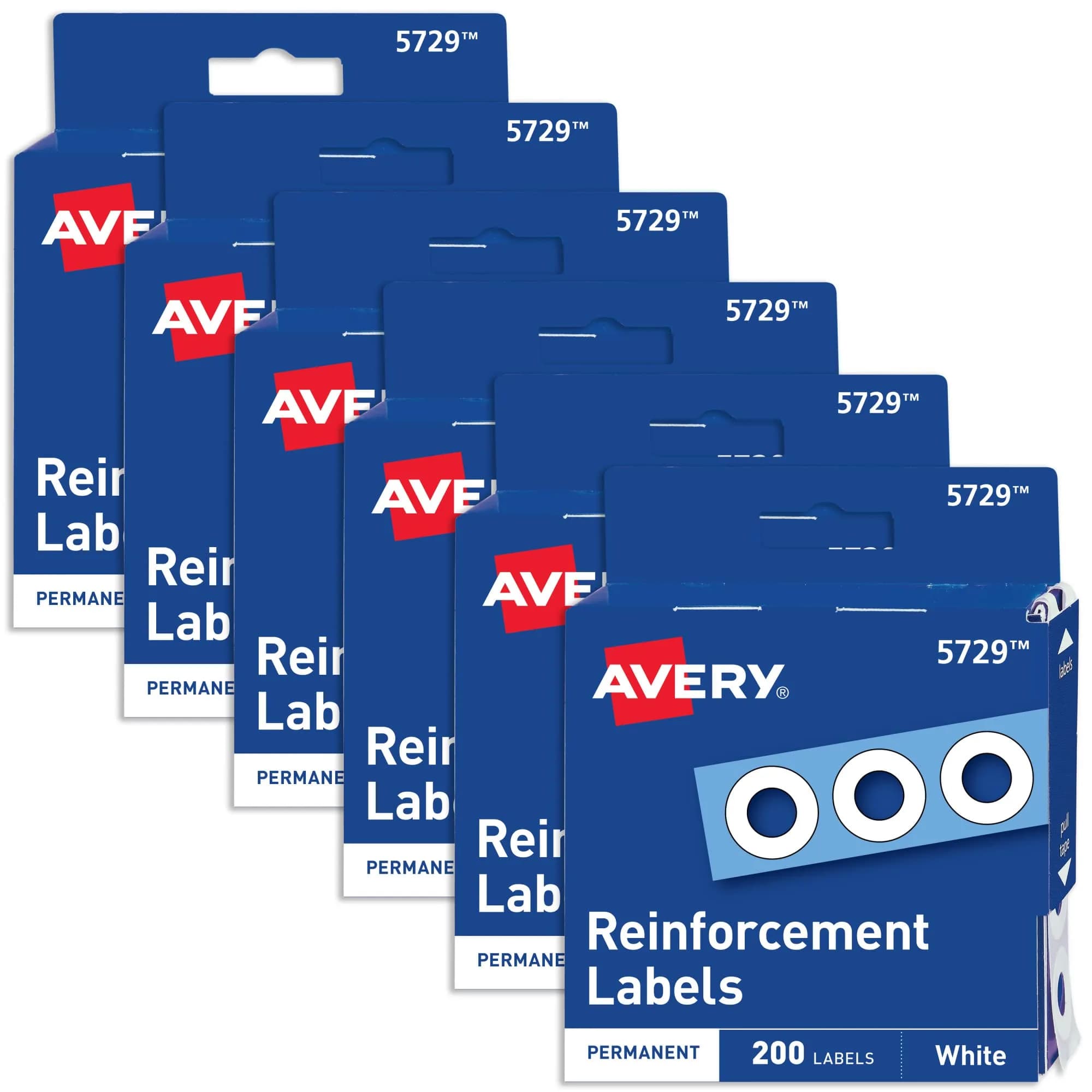 Avery Reinforcement Labels 1/4" Diameter White 1200 Labels | Permanent Adhesive for Binders - main product image