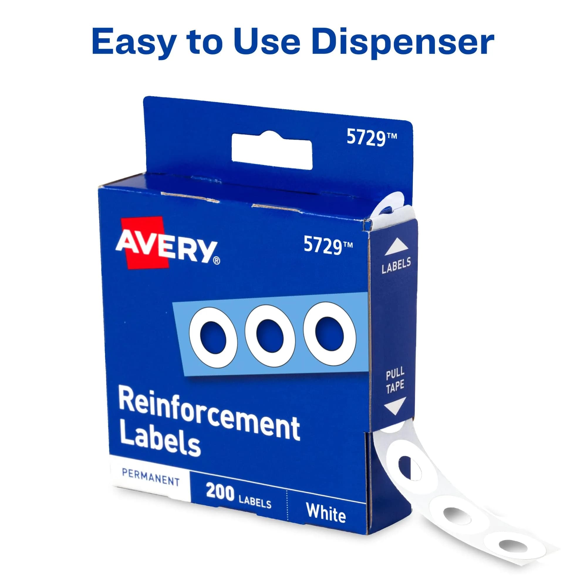 Avery Reinforcement Labels 1/4" Diameter White 1200 Labels | Permanent Adhesive for Binders - view 5