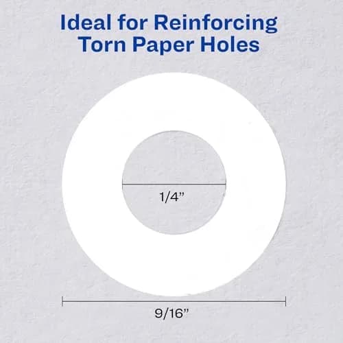 Avery Reinforcement Labels 1/4" Diameter White 1200 Labels | Permanent Adhesive for Binders thumbnail 6