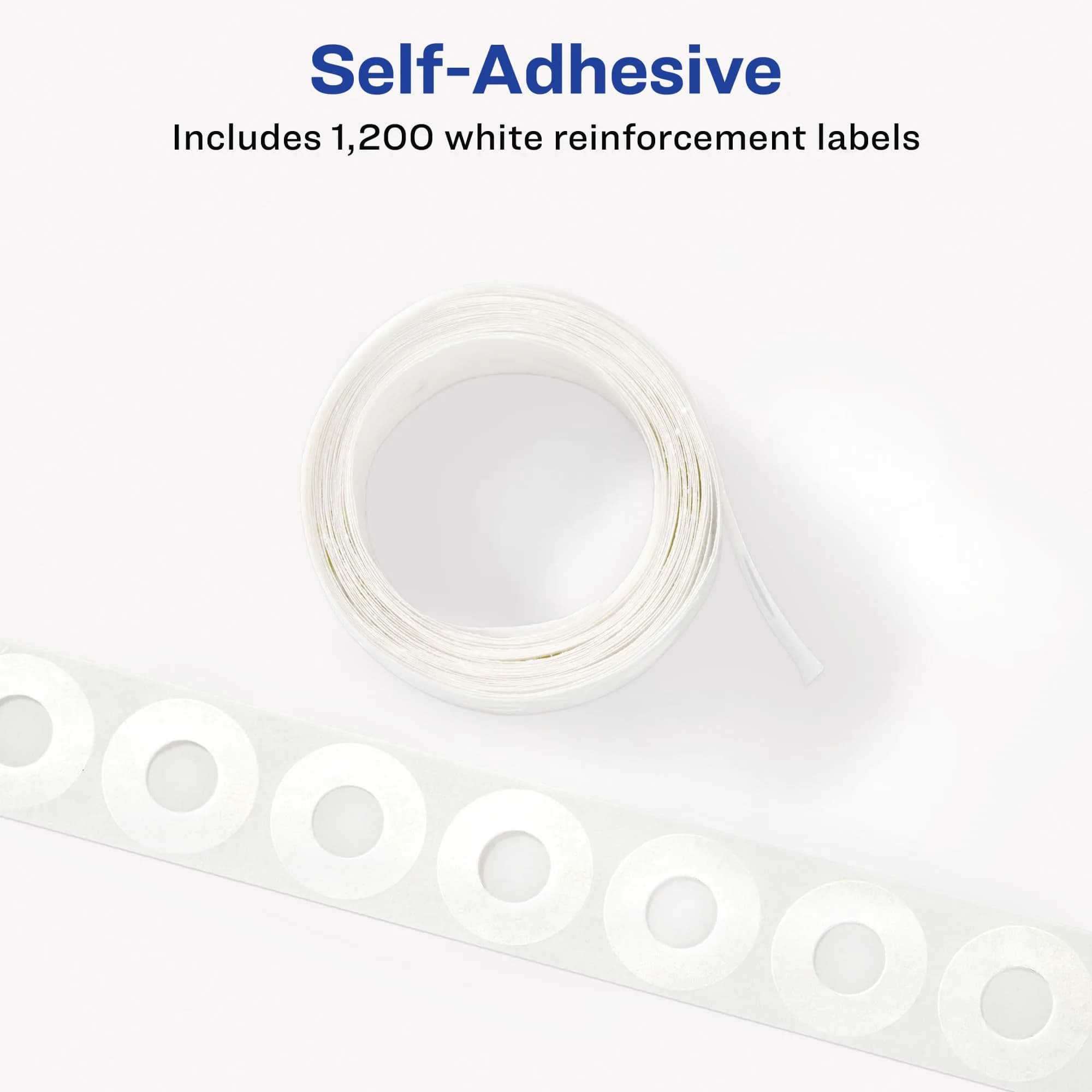 Avery Reinforcement Labels 1/4" Diameter White 1200 Labels | Permanent Adhesive for Binders - view 3